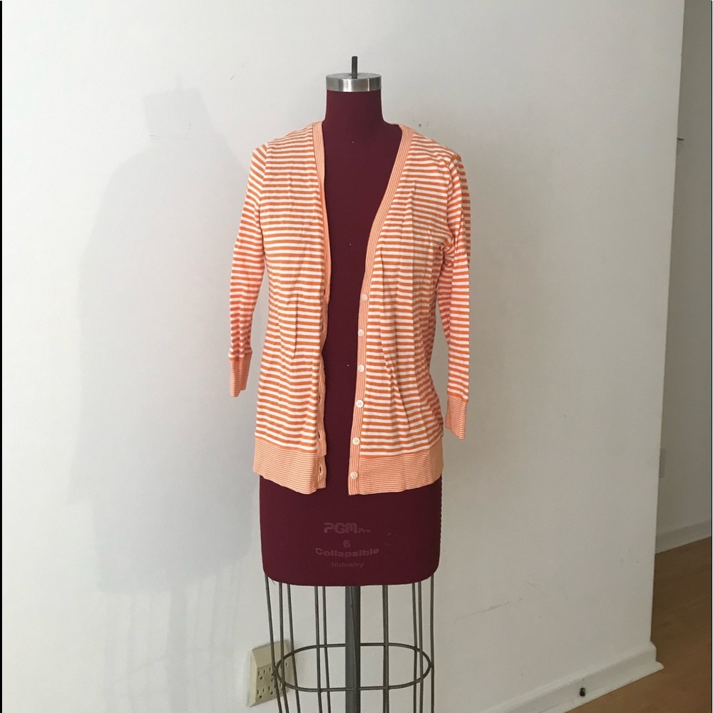 Striped cotton cardigan